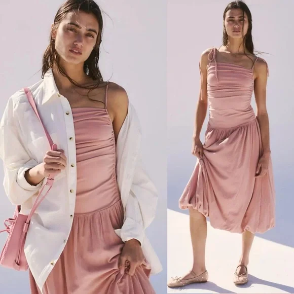 Free People • Liza Drop-Waist Midi Dress - Picture 3 of 9